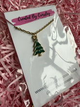 Load image into Gallery viewer, Gem Christmas Tree Charm Necklace
