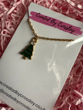 Load image into Gallery viewer, Gem Christmas Tree Charm Necklace
