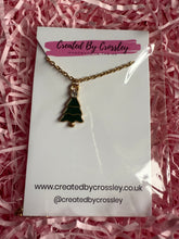 Load image into Gallery viewer, Gem Christmas Tree Charm Necklace
