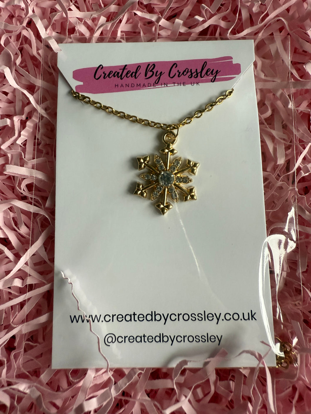 Gem Snowflake Charm Necklace