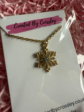 Load image into Gallery viewer, Gem Snowflake Charm Necklace
