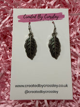 Load image into Gallery viewer, Feather Leaf Charm Earrings

