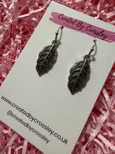 Load image into Gallery viewer, Feather Leaf Charm Earrings

