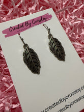 Load image into Gallery viewer, Feather Leaf Charm Earrings
