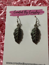 Load image into Gallery viewer, Feather Leaf Charm Earrings
