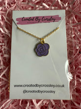 Load image into Gallery viewer, Purple Rose Charm Necklace
