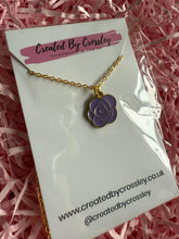 Load image into Gallery viewer, Purple Rose Charm Necklace
