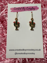 Load image into Gallery viewer, Cactus Charm Earrings
