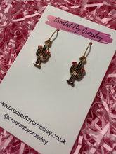 Load image into Gallery viewer, Cactus Charm Earrings
