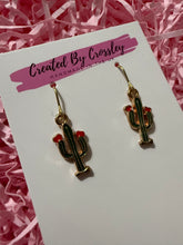 Load image into Gallery viewer, Cactus Charm Earrings

