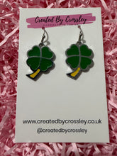Load image into Gallery viewer, Four Leaf Clover Charm Earrings
