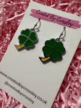 Load image into Gallery viewer, Four Leaf Clover Charm Earrings
