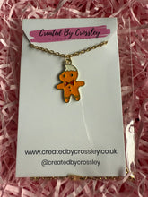 Load image into Gallery viewer, Gingerbread Man Charm Necklace
