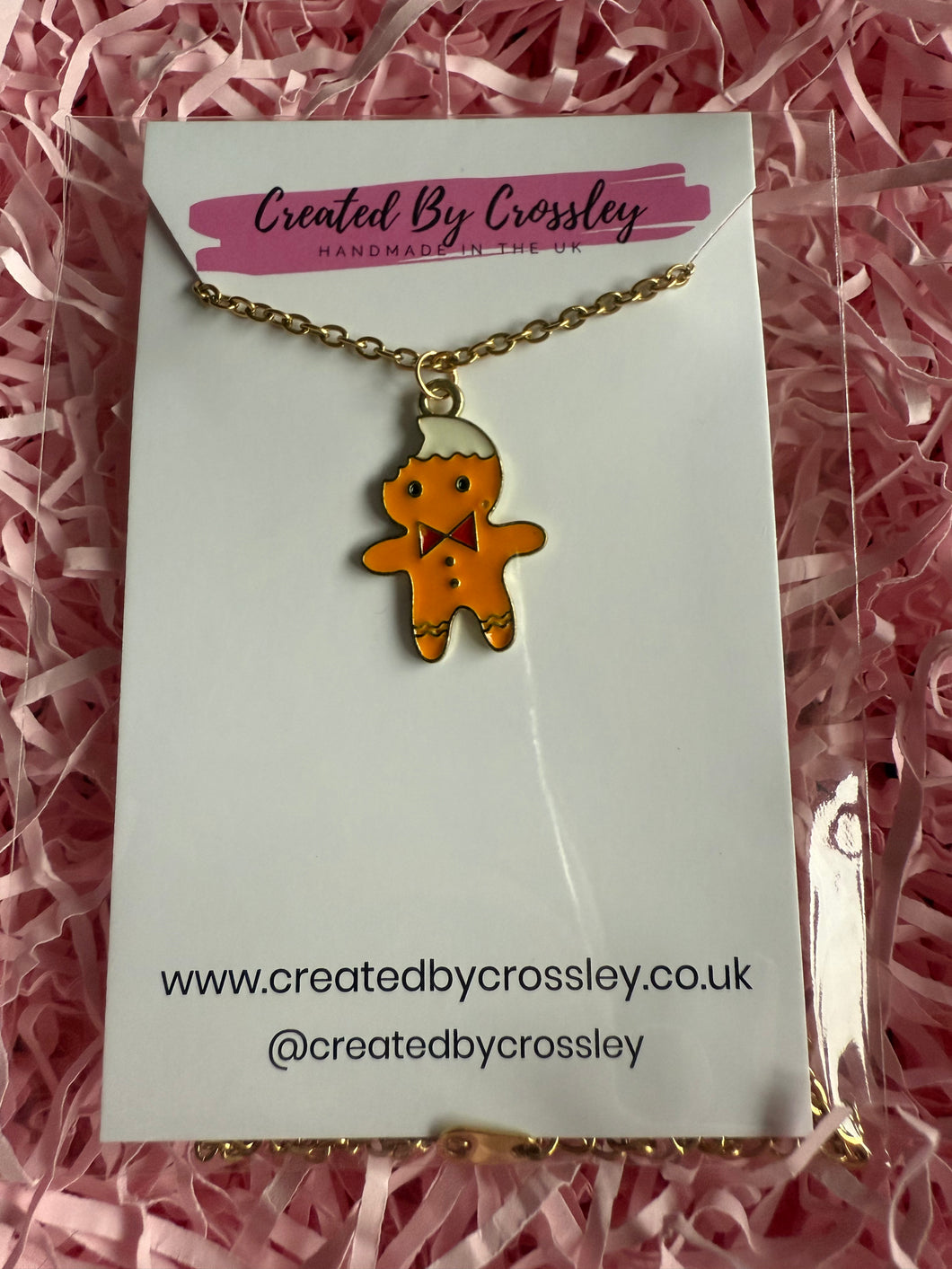 Gingerbread Man Charm Necklace