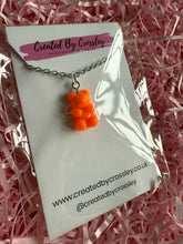 Load image into Gallery viewer, Orange Gummy Bear Charm Necklace
