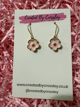 Load image into Gallery viewer, Pink Flower Charm Earrings
