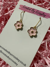 Load image into Gallery viewer, Pink Flower Charm Earrings
