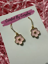 Load image into Gallery viewer, Pink Flower Charm Earrings
