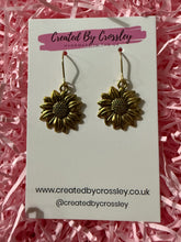 Load image into Gallery viewer, Sunflower Charm Earrings
