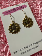 Load image into Gallery viewer, Sunflower Charm Earrings
