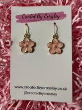 Load image into Gallery viewer, Pink Flower Charm Earrings
