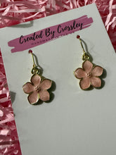 Load image into Gallery viewer, Pink Flower Charm Earrings
