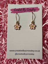 Load image into Gallery viewer, Mini Pink Flower Charm Earrings
