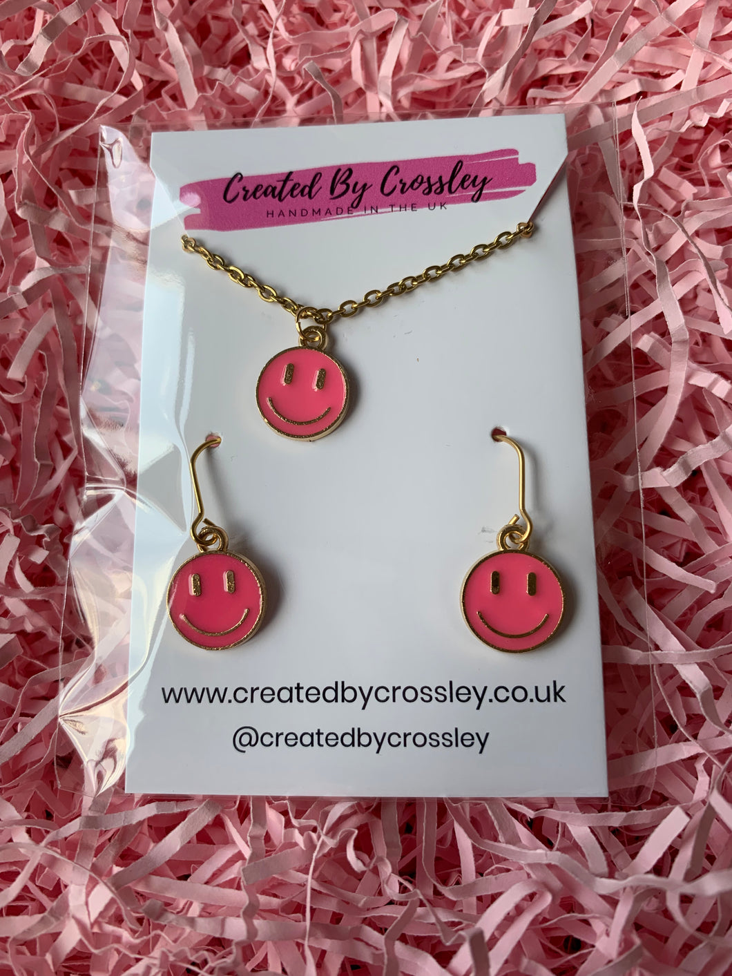 Smiley face charm jewellery set