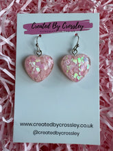 Load image into Gallery viewer, Pink heart Charm Earrings
