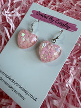 Load image into Gallery viewer, Pink heart Charm Earrings
