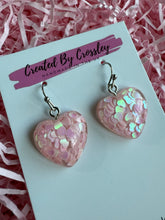 Load image into Gallery viewer, Pink heart Charm Earrings
