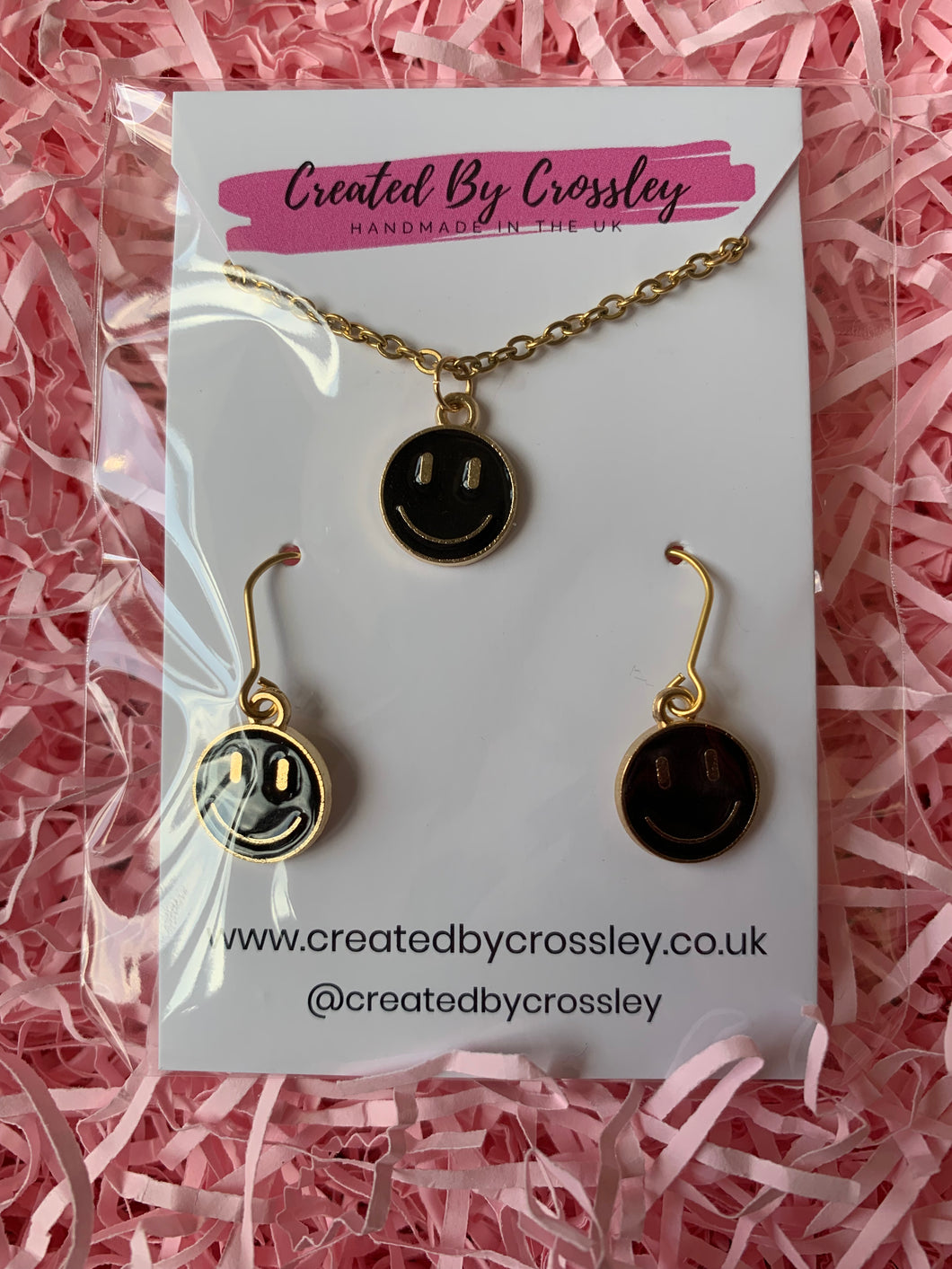 Smiley face charm jewellery set