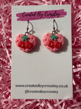 Load image into Gallery viewer, Cherry Heart Charm Earrings
