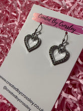 Load image into Gallery viewer, Gem Heart Charm Earrings
