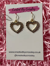 Load image into Gallery viewer, Gem Heart Charm Earrings
