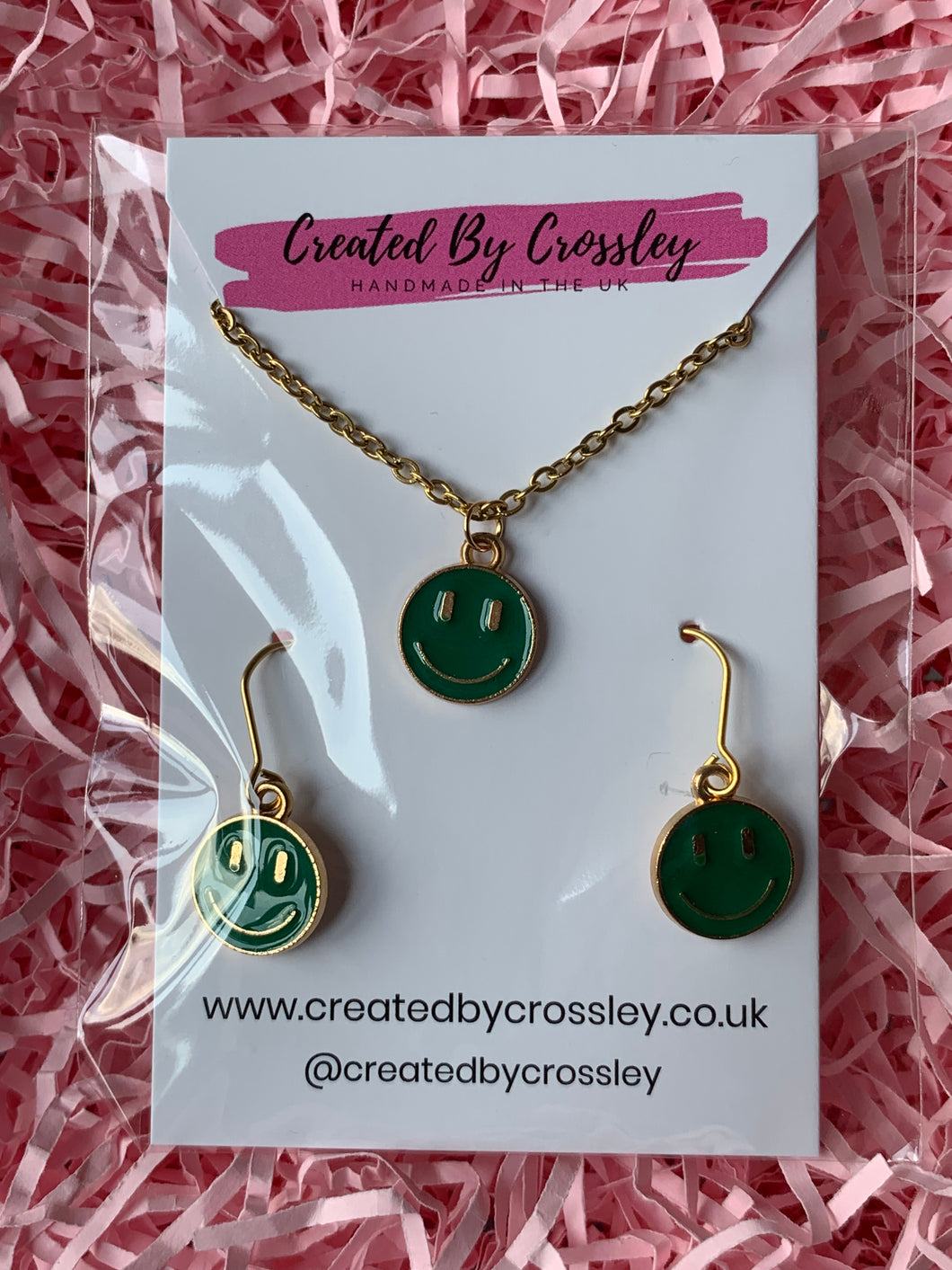 Smiley face charm jewellery set