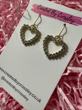 Load image into Gallery viewer, Gem Heart Charm Earrings
