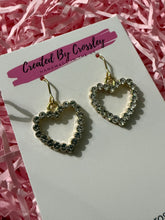 Load image into Gallery viewer, Gem Heart Charm Earrings
