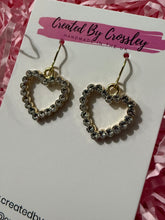 Load image into Gallery viewer, Gem Heart Charm Earrings
