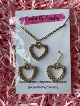 Load image into Gallery viewer, Gem heart charm jewellery set
