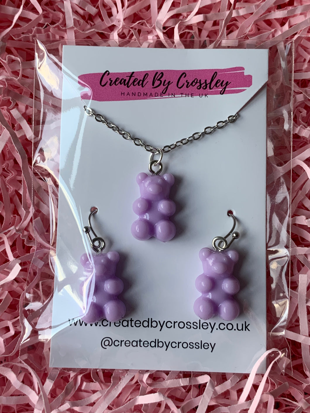 Gummy bear charm jewellery set