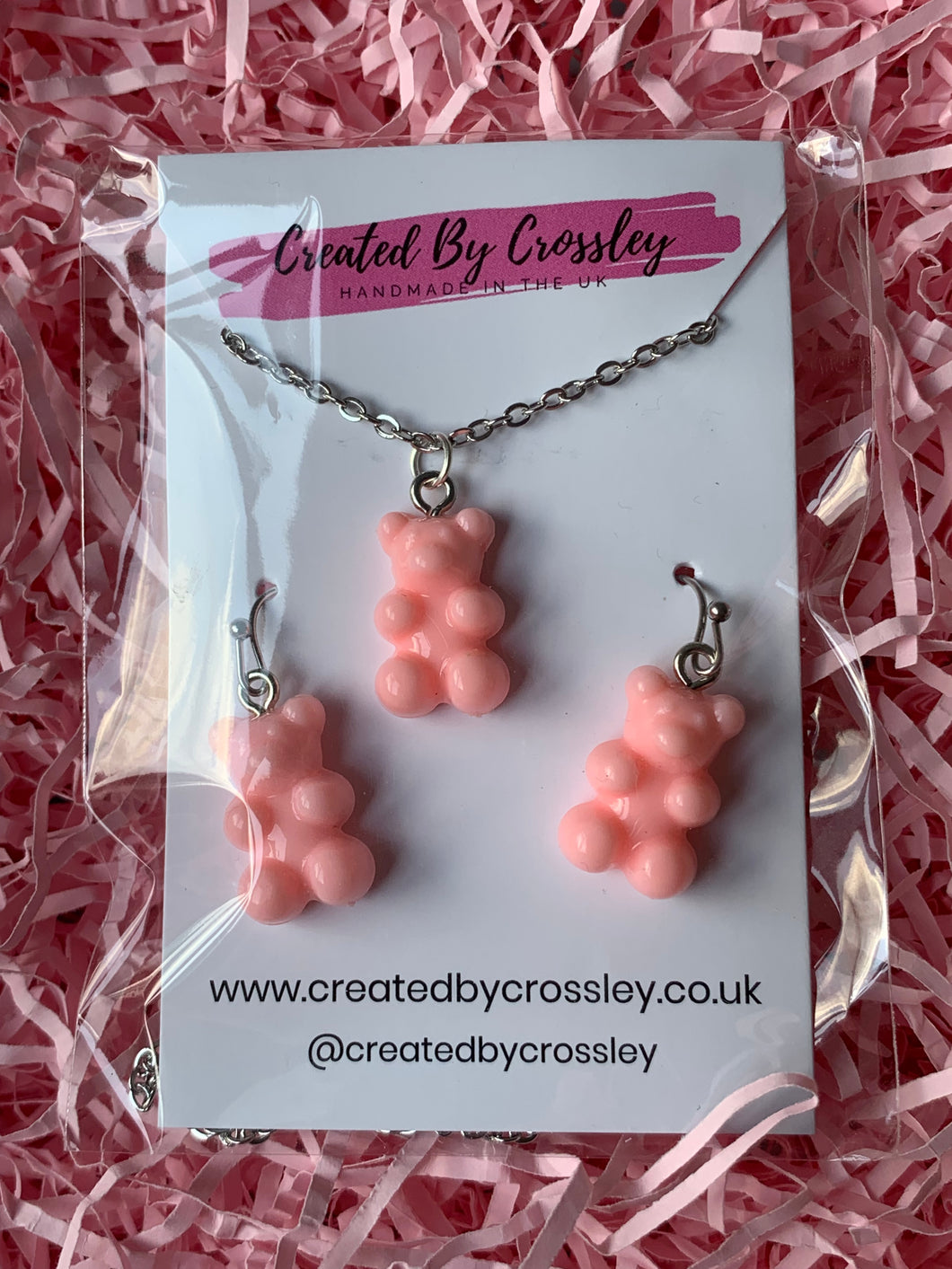 Gummy bear charm jewellery set