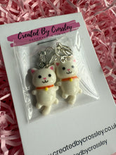 Load image into Gallery viewer, White Cat Clip On Earrings
