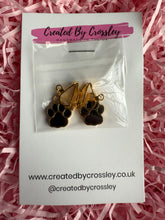 Load image into Gallery viewer, Black Paw Print Clip On Earrings
