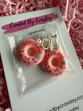 Load image into Gallery viewer, Pink Doughnut Clip On Earrings
