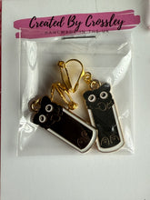 Load image into Gallery viewer, Black Cat Clip On Earrings
