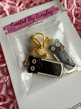 Load image into Gallery viewer, Black Cat Clip On Earrings
