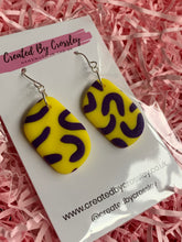 Load image into Gallery viewer, Yellow Purple Clay Earrings
