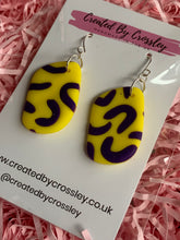 Load image into Gallery viewer, Yellow Purple Clay Earrings
