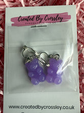 Load image into Gallery viewer, Purple Gummy Bear Clip On Earrings
